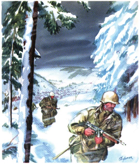 US - GI under snow - Ardenne - 84th Inf Div - Battle of Germany.JPG